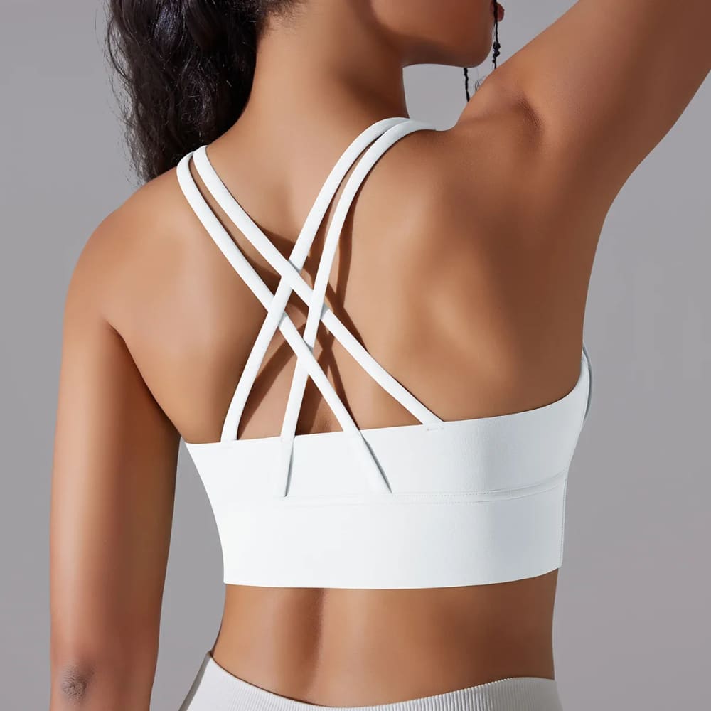 Naked Feel Yoga Tank Top with Built-In Bra for Women - White / M On sale