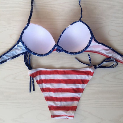 Patriotic American Flag Bikini Set - On sale