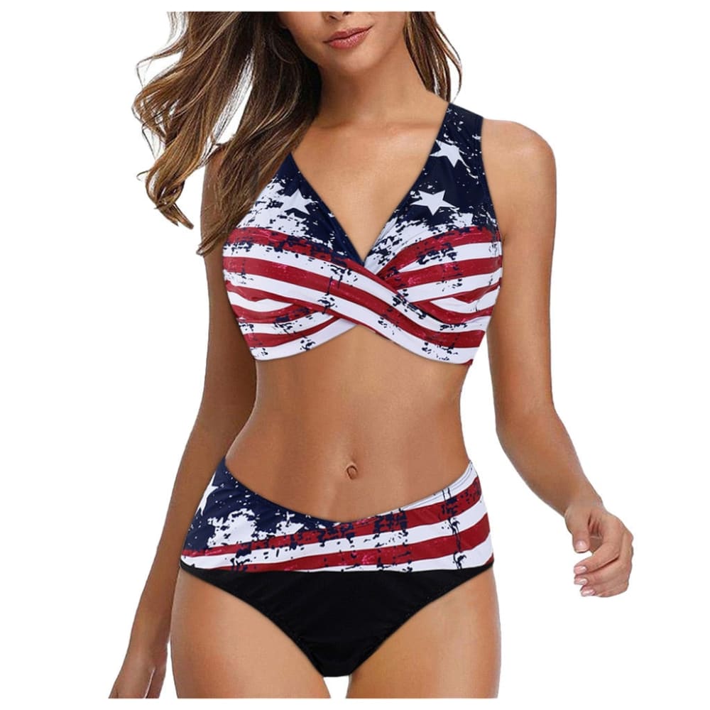 Patriotic DD + Padded Bikini - Black / S On sale