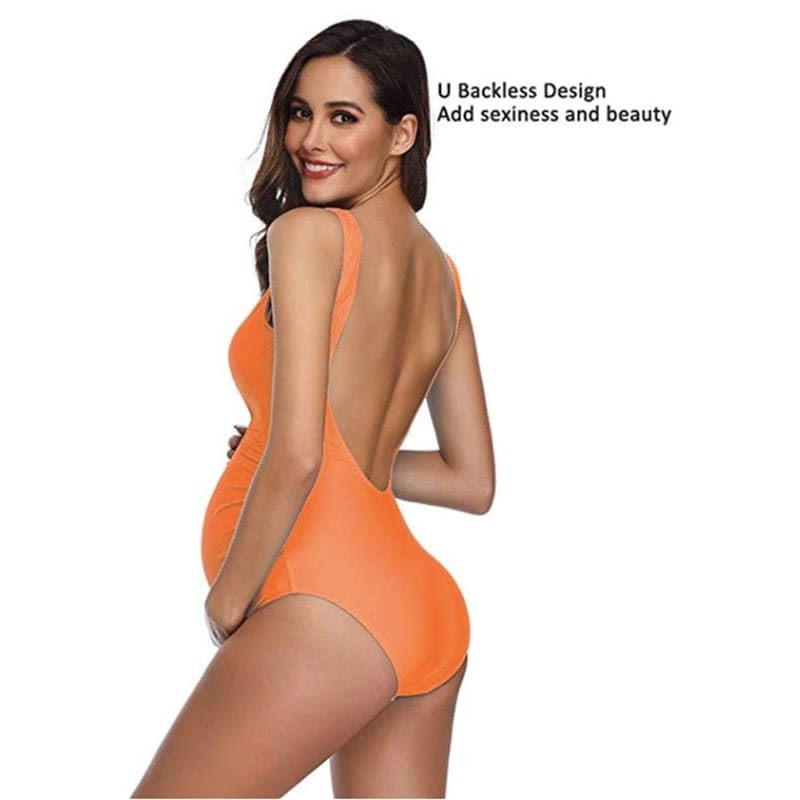Plus Size Letters Printed Maternity Swimsuit - On sale