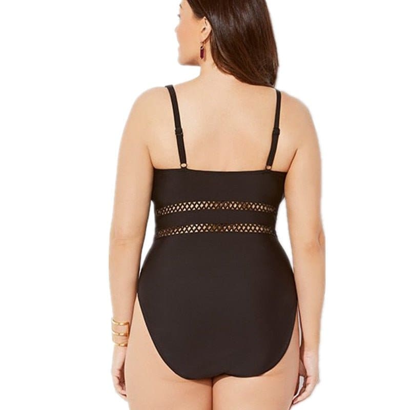 Plus Size Slimming Waist One Piece Swimsuit - On sale