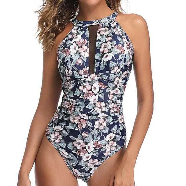 Print Mesh Push Up One Piece Swimsuit - A19941PA / XL On sale