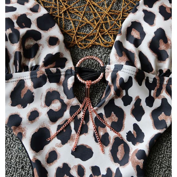 Printed Color Slimming Monokini One Piece Swimsuit - On sale