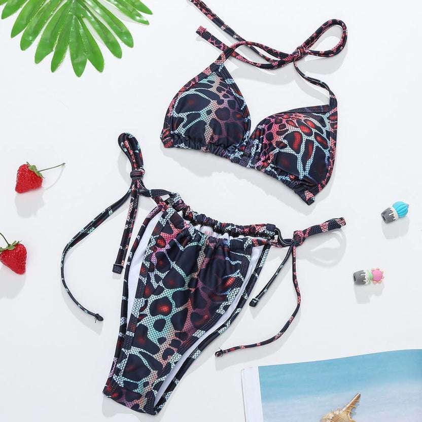 Solid Bikini Cover Up Three Piece Swim Set main image 0