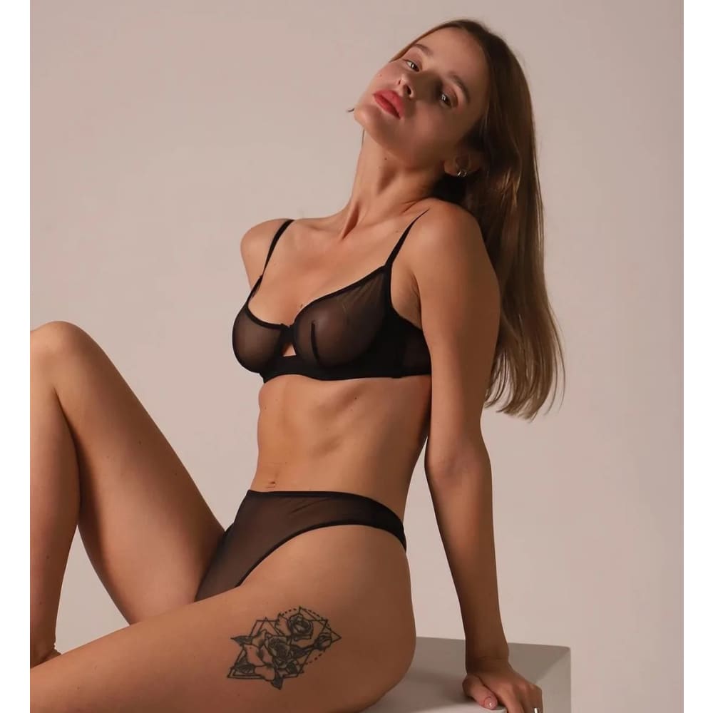 Seamless Lace Bra Set – Ultra-Thin & See-Through Elegance - On sale