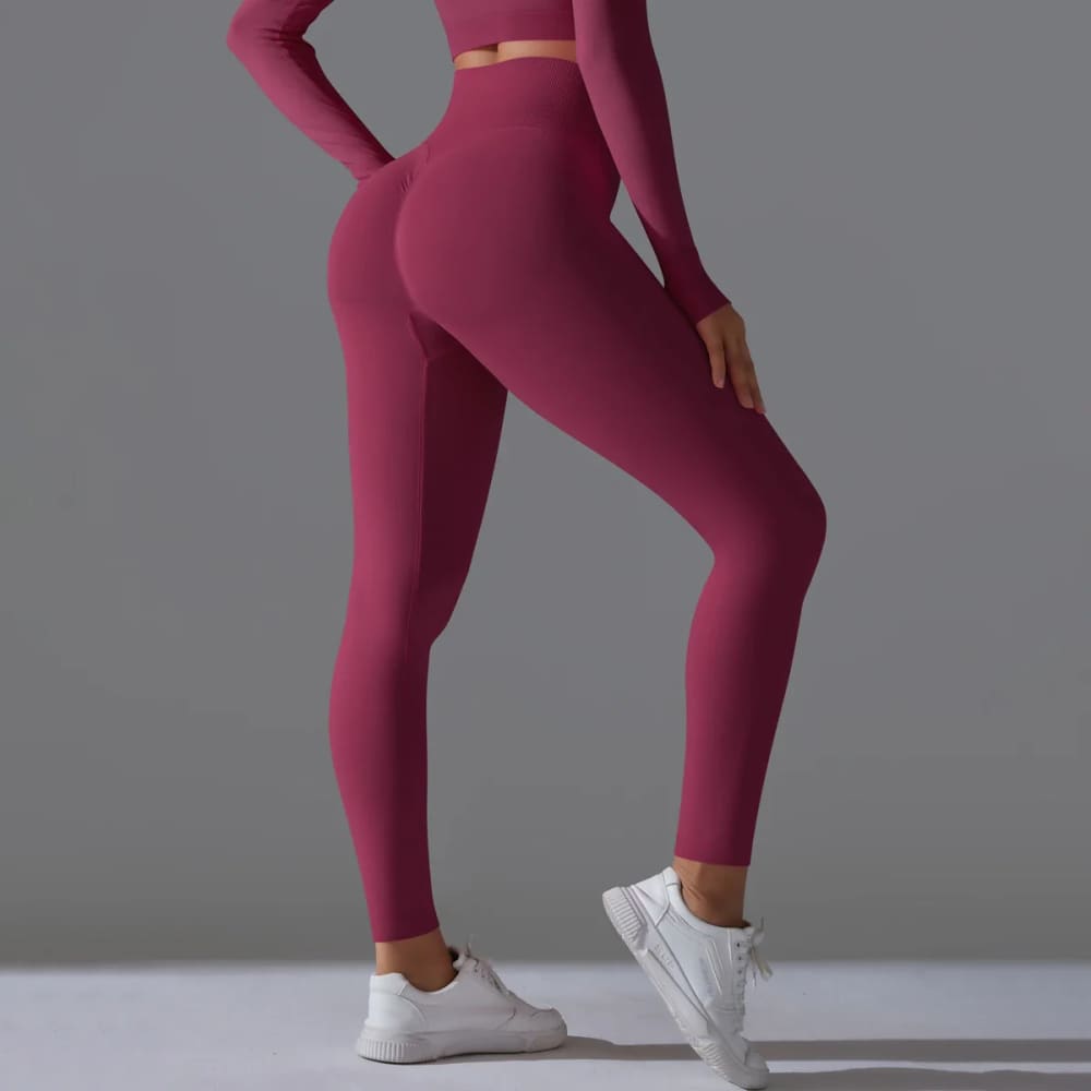 Seamless Scrunch Butt Yoga Leggings – High Waist Tummy Control - On sale