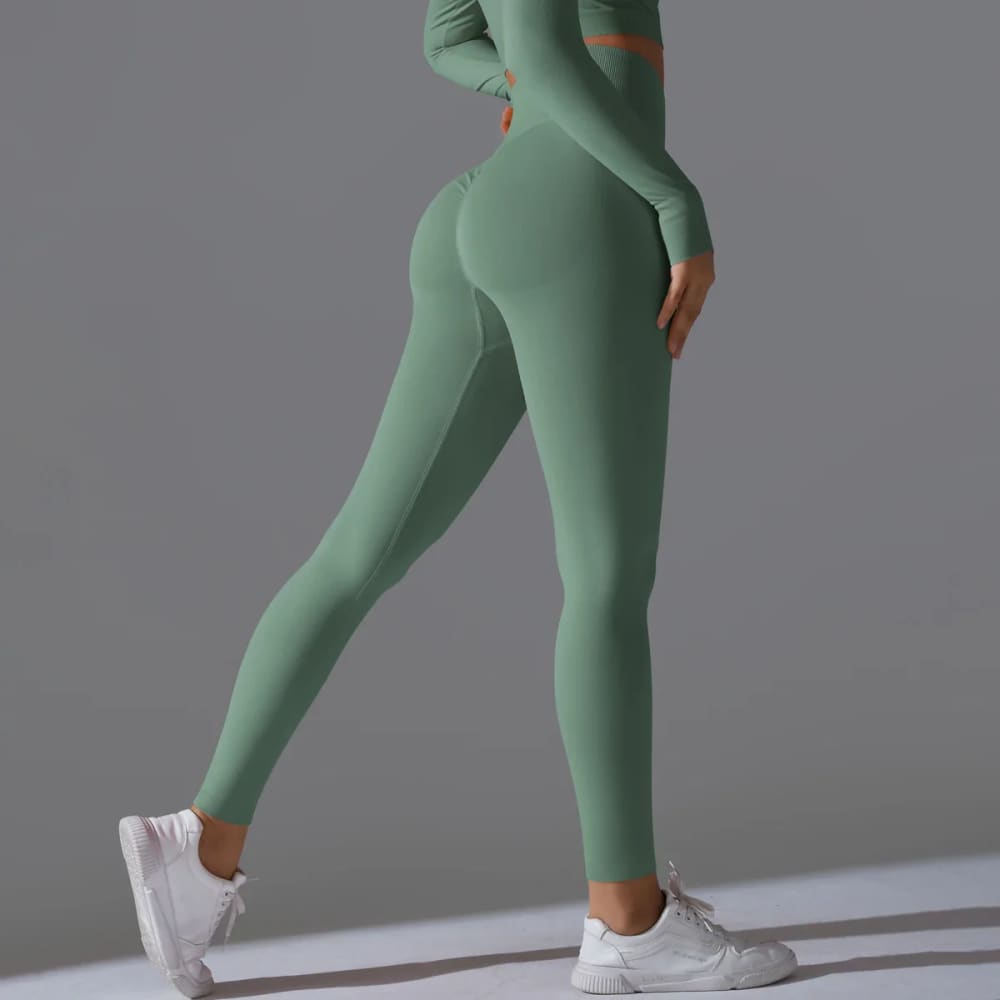 Seamless Scrunch Butt Yoga Leggings – High Waist Tummy Control - On sale