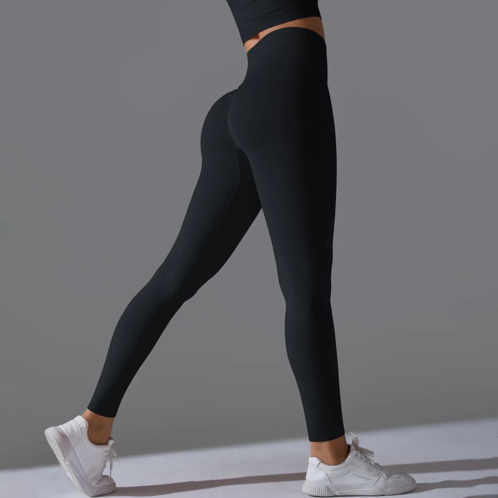 Seamless Scrunch Butt Yoga Leggings – High Waist Tummy Control - Black / L On sale