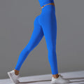 High-waist scrunch butt yoga leggings, Klein Blue