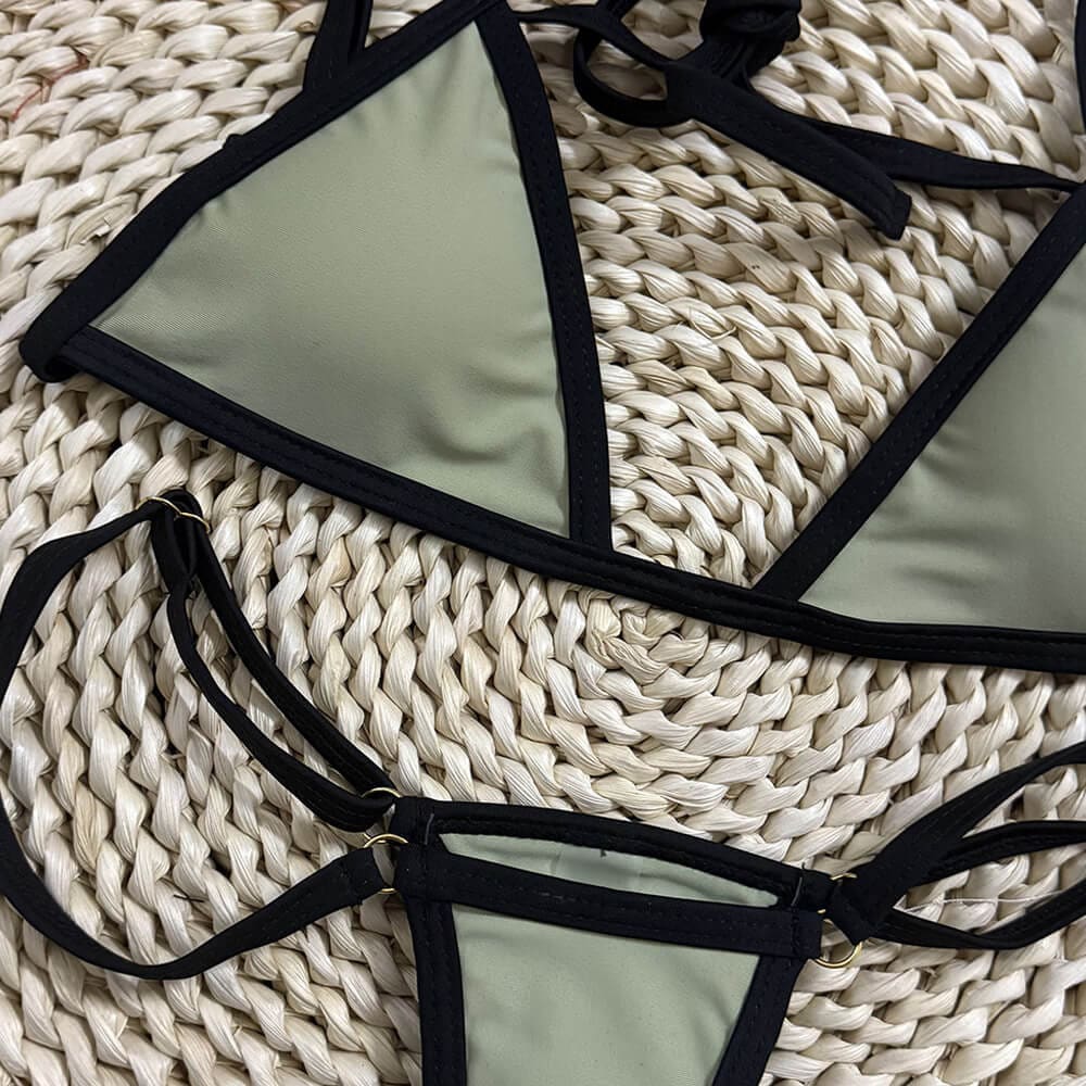 Sexy Brazilian Micro Thong Bikini - Contrast Trim - On sale