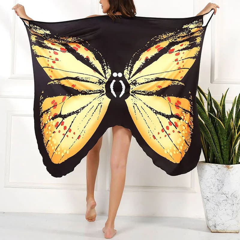 Sexy Butterfly Print Cover-Up: Beach Chic - On sale