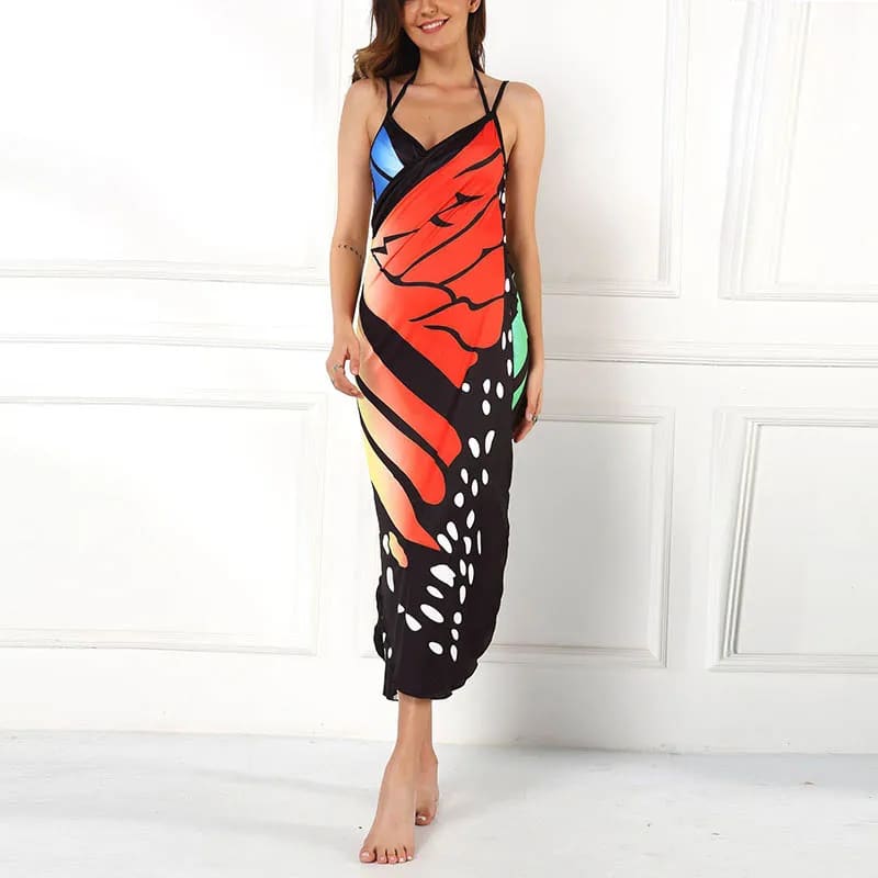 Sexy Butterfly Print Cover-Up: Beach Chic - On sale