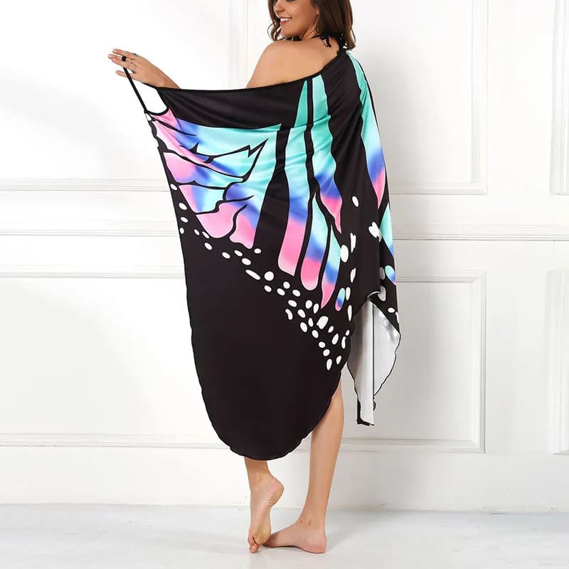 Sexy Butterfly Print Cover-Up: Beach Chic - On sale