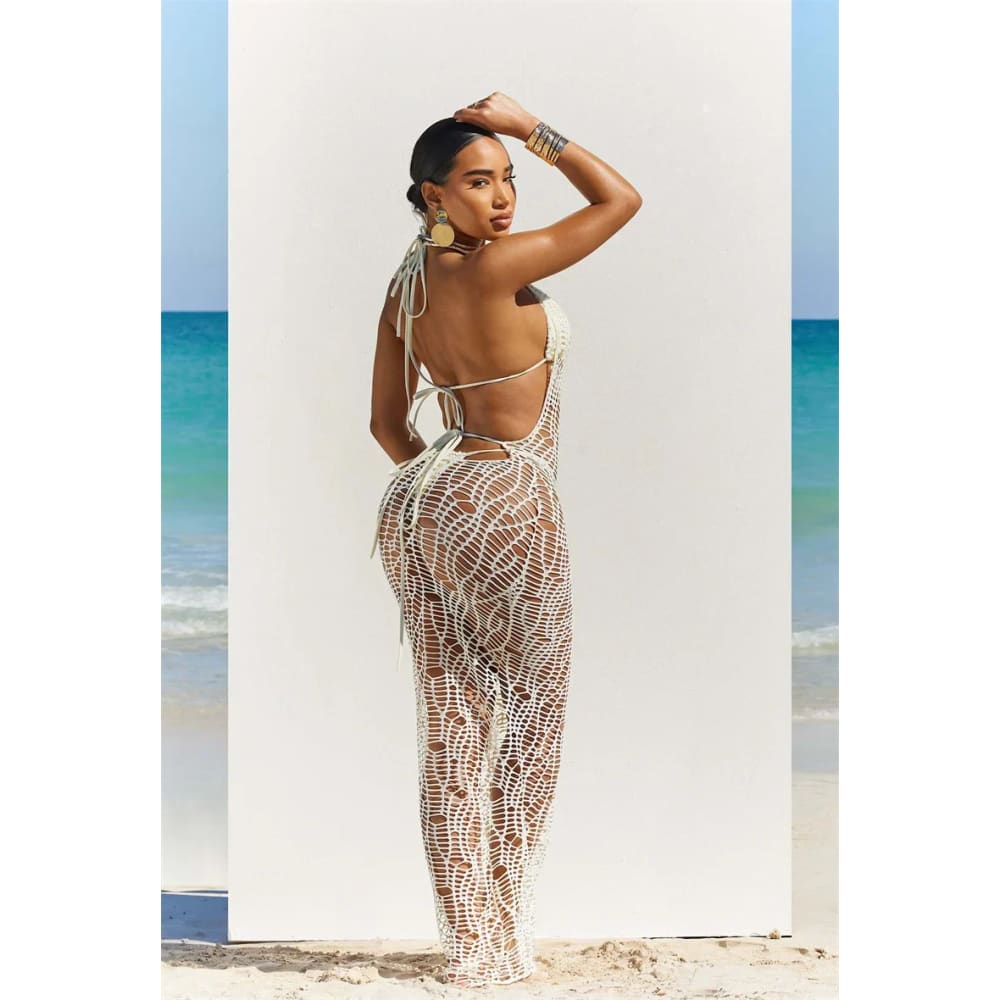 Sexy Crochet Hollow Out 3-Piece Beach Bikini Set - On sale