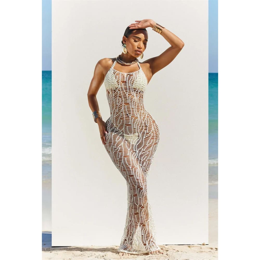 Sexy Crochet Hollow Out 3-Piece Beach Bikini Set - On sale