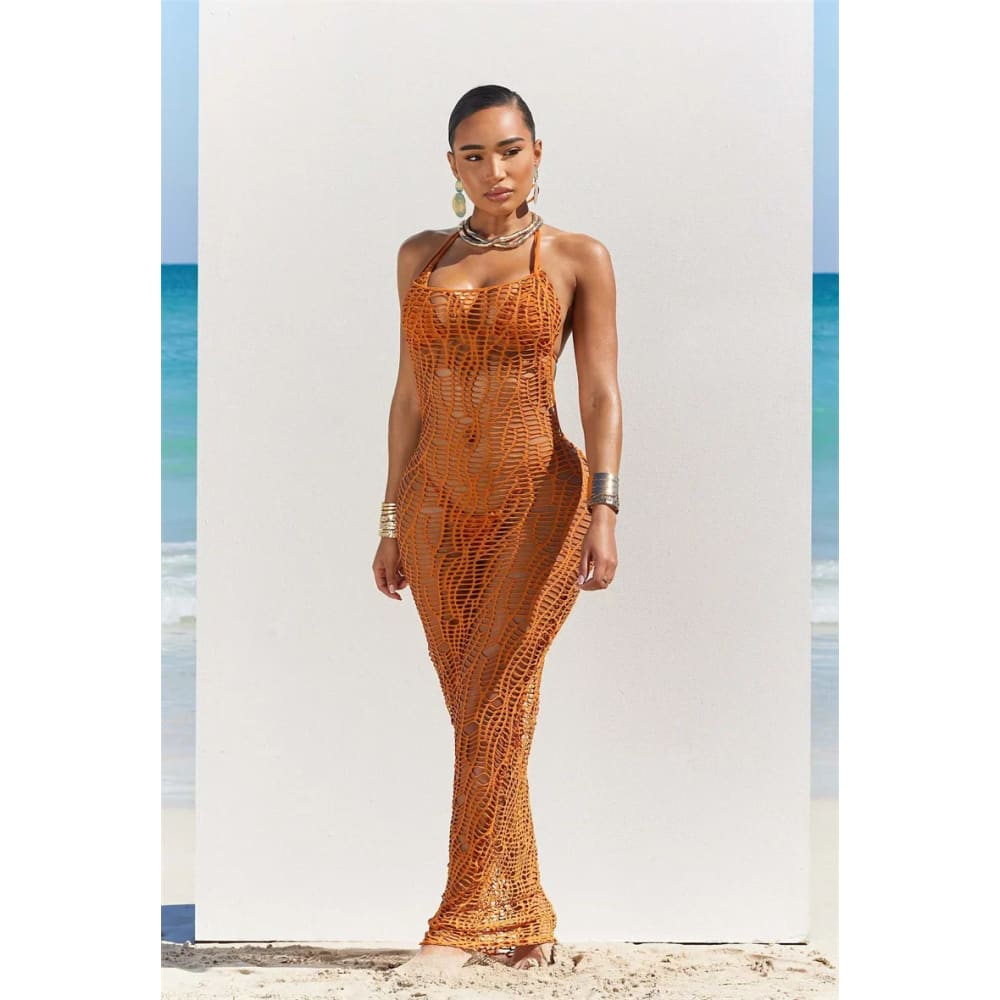 Sexy Crochet Hollow Out 3-Piece Beach Bikini Set - On sale