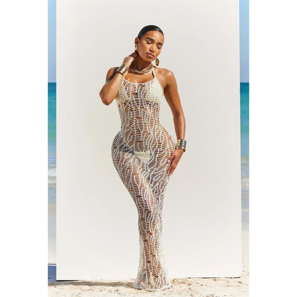 Sexy Crochet Hollow Out 3-Piece Beach Bikini Set - On sale