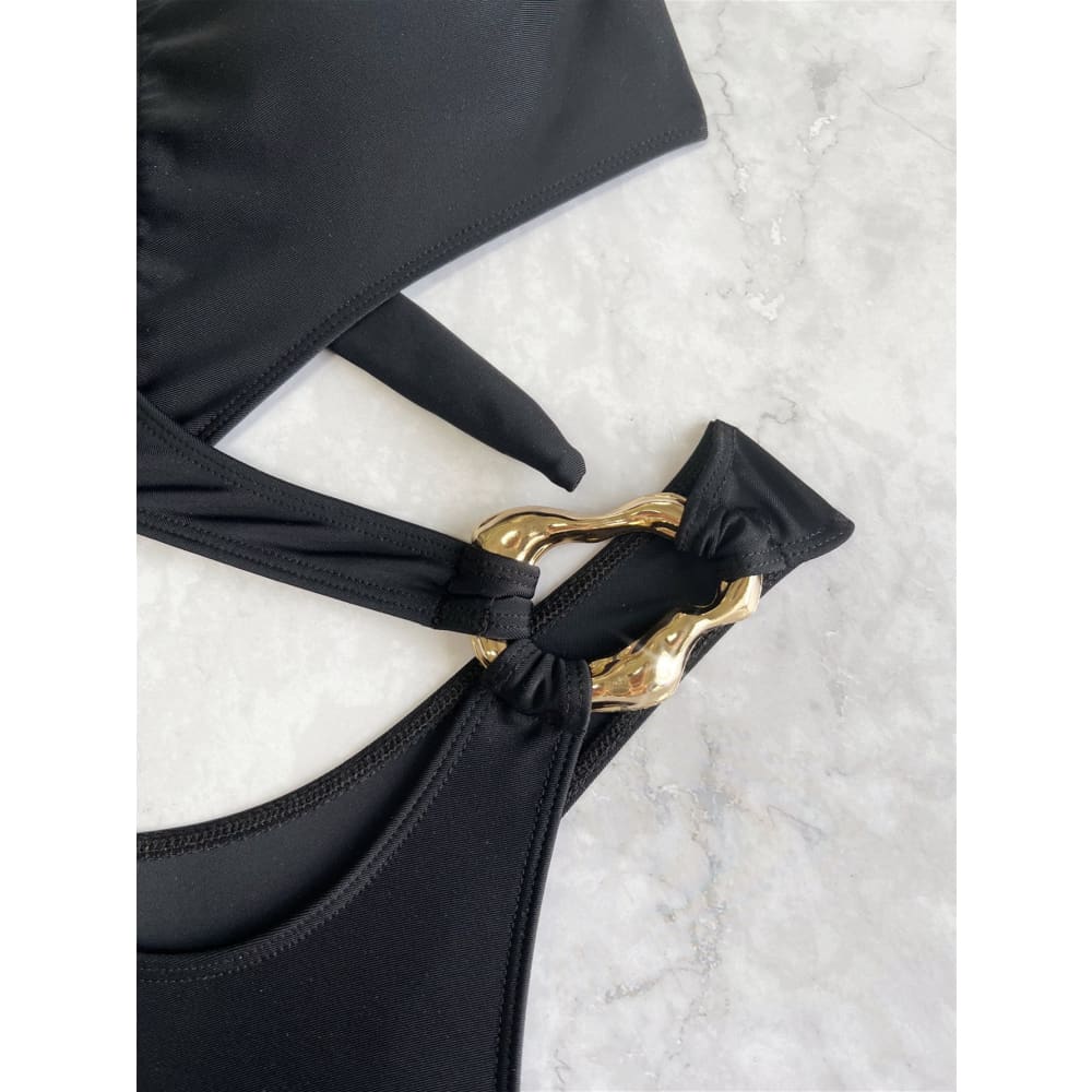 Sexy Cut-Out Halter Monokini – Thong One Piece Swimsuit - On sale