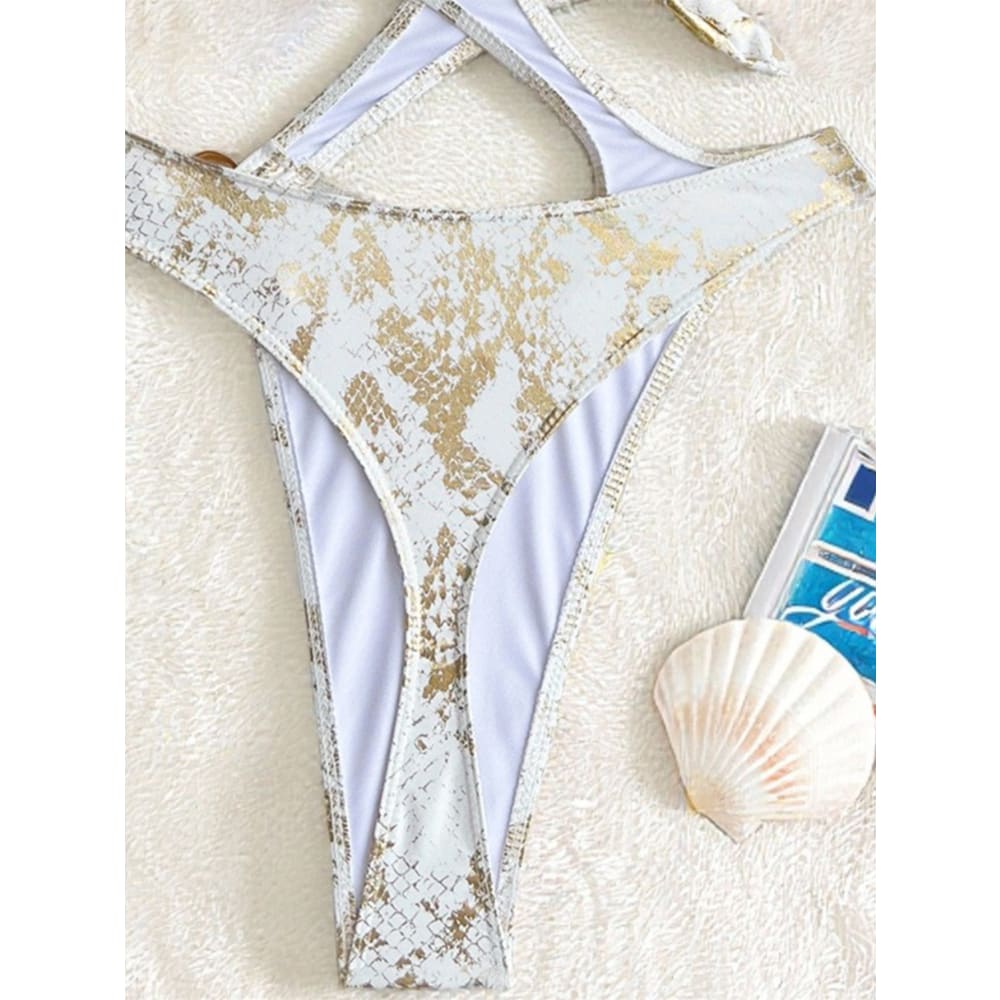 Sexy Cut-Out Halter Monokini – Thong One Piece Swimsuit - On sale