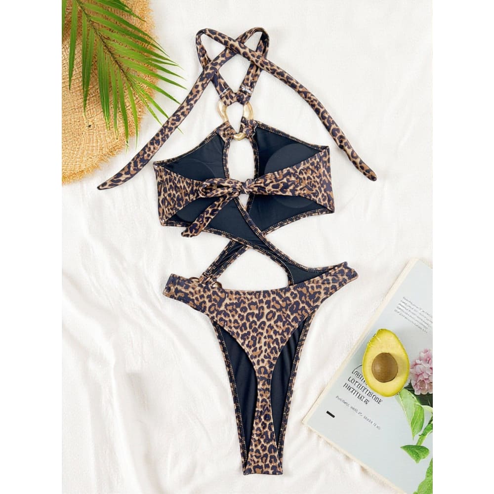 Sexy Cut-Out Halter Monokini – Thong One Piece Swimsuit - On sale