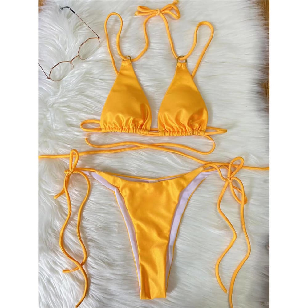 Sexy Extreme Mini Micro Thong Halter Bikini - On sale