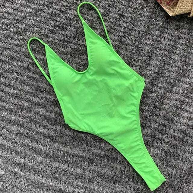 Sexy Extreme String Mini Micro Thong One Piece Swimsuit Monokini - B045green / M On sale