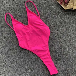 Sexy Extreme String Mini Micro Thong One Piece Swimsuit Monokini - B045rose / S On sale