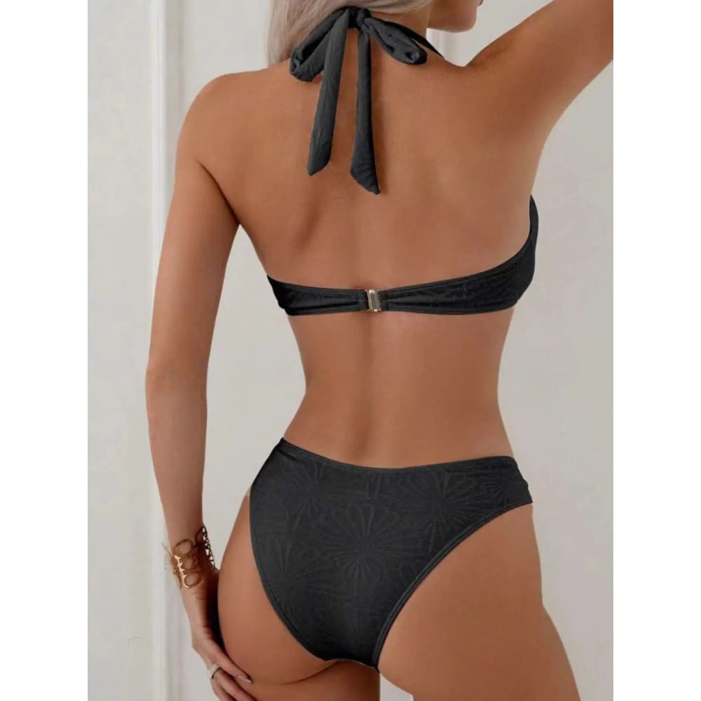 Sexy Heart Ring Bikini Set – High‑Cut Backless Swimwear - On sale