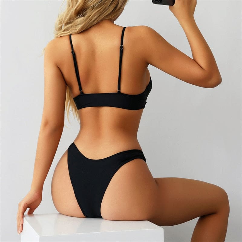 Sexy High Cut Underboob Out Bikini - On sale