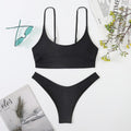 Sexy High Cut Underboob Out Bikini - Black / S On sale