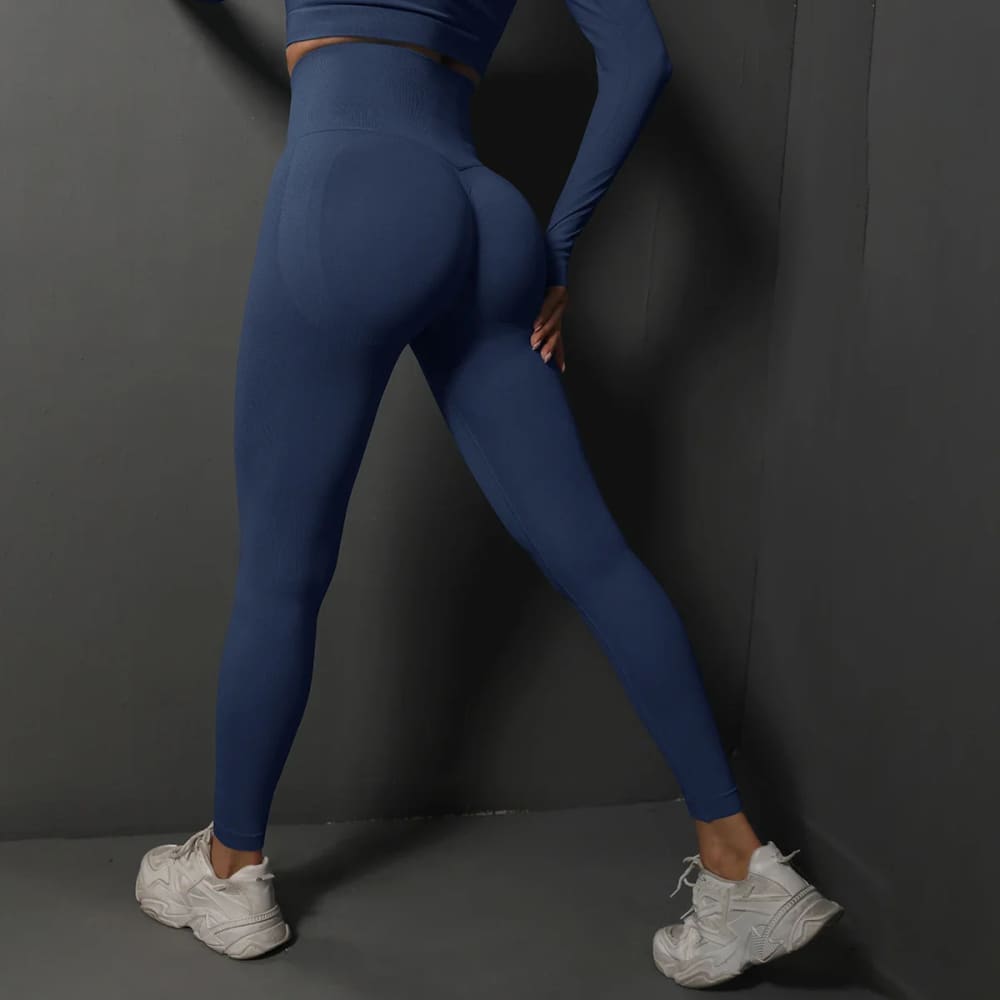 Sexy High-Waist Booty Lifting Yoga Leggings for Women - Dark Blue / L On sale