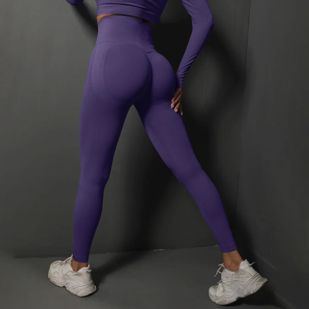 Sexy High-Waist Booty Lifting Yoga Leggings for Women - Deep Purple / S On sale