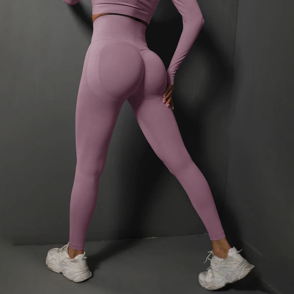 Sexy High-Waist Booty Lifting Yoga Leggings for Women - Light Purple / S On sale