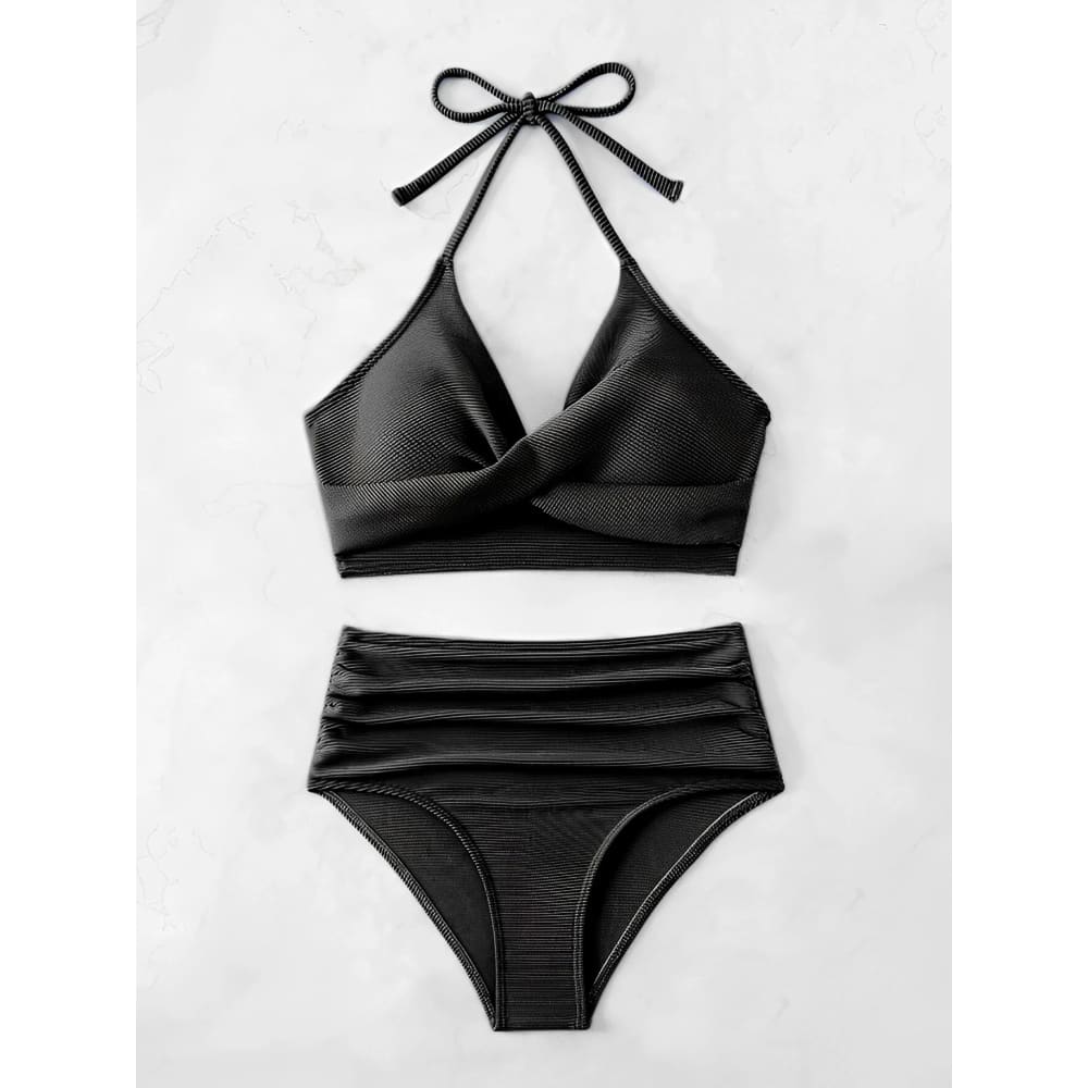 Sexy High-Waist Halter Bikini Set for Women - On sale