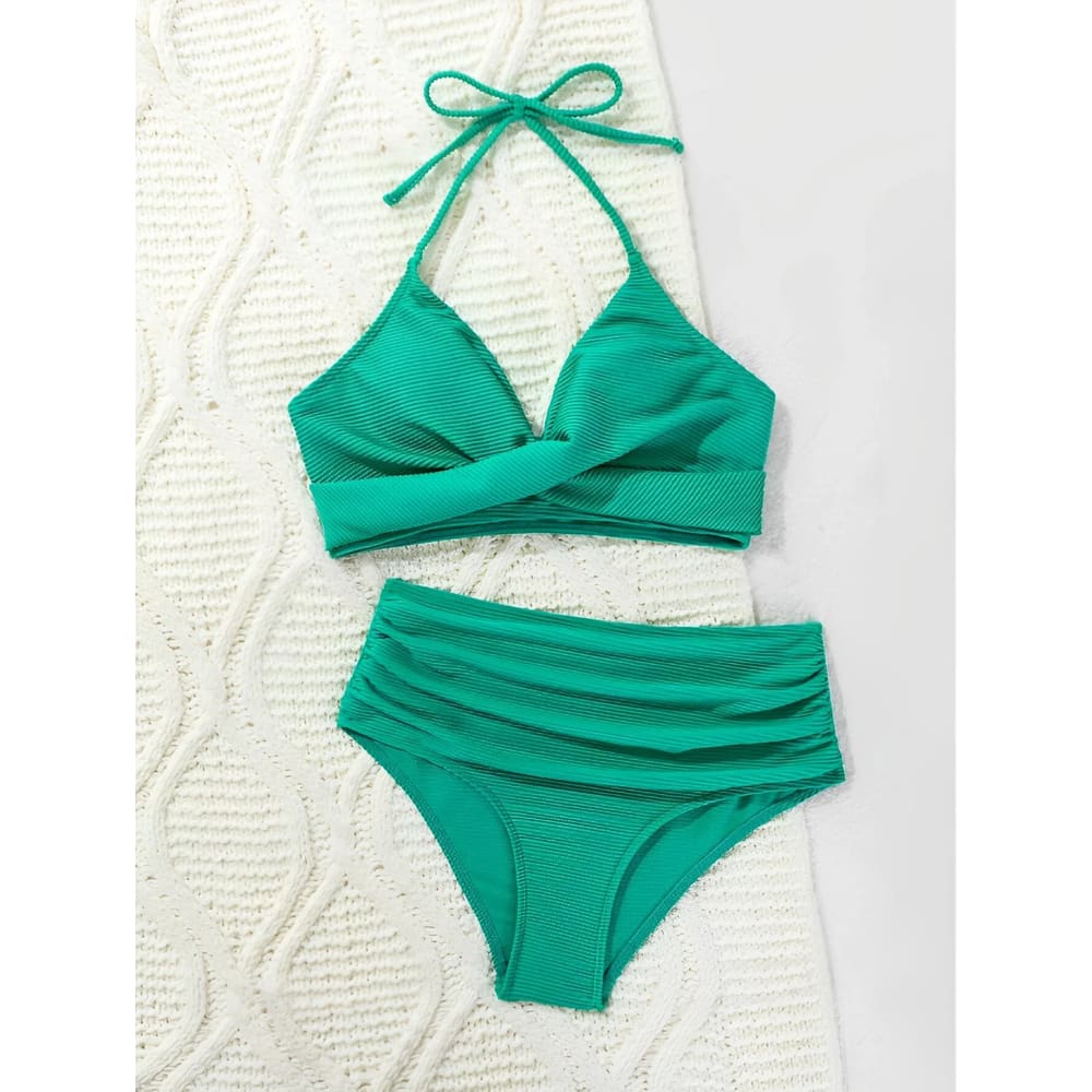 Sexy High-Waist Halter Bikini Set for Women - On sale