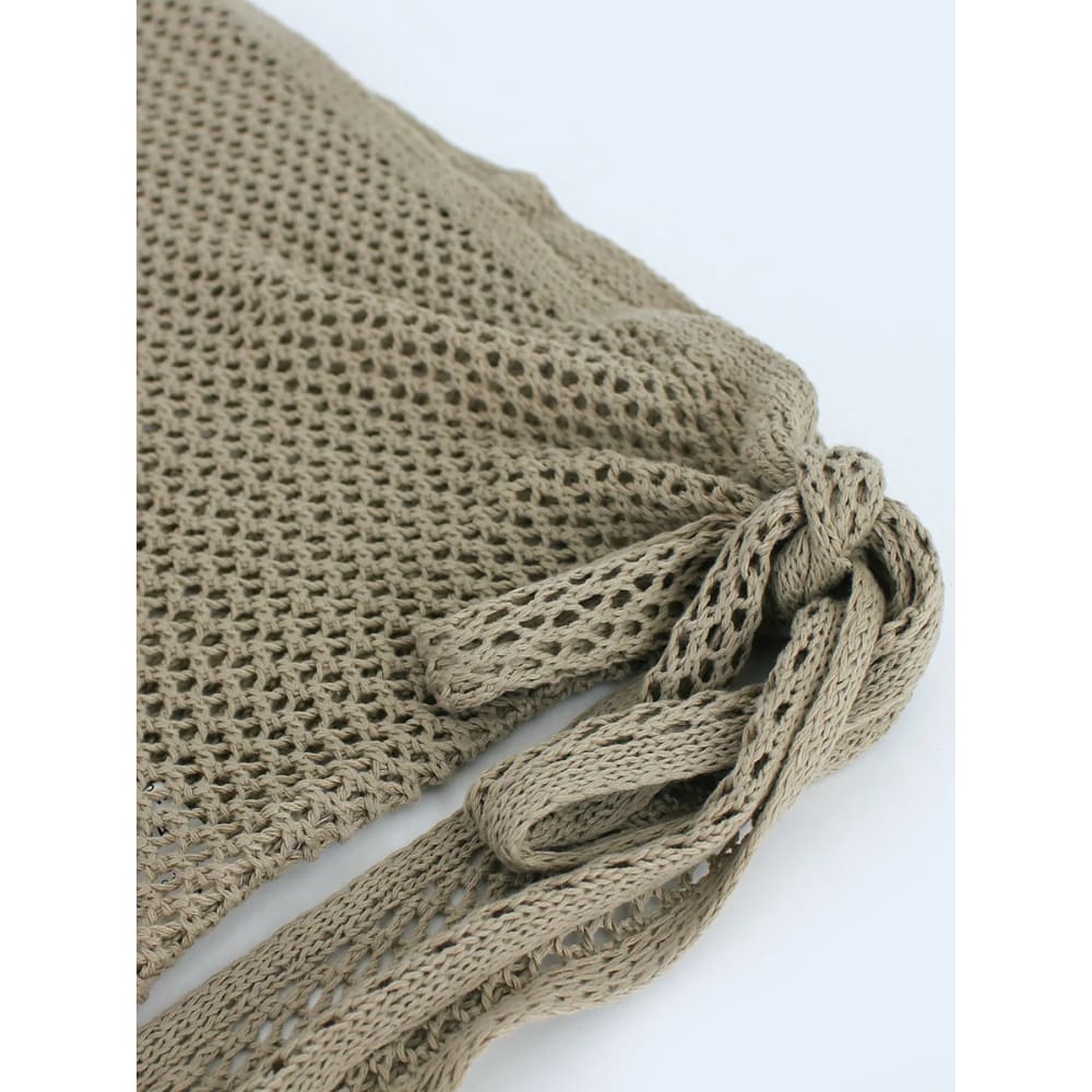 Sexy Knitted Short Skirt with Hollow Straps and Slit - On sale