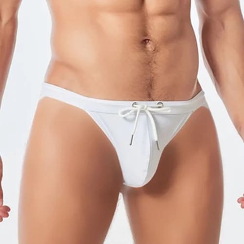 Sexy Mens Bikini Briefs Swim Trunks - D101 White / XXL On sale