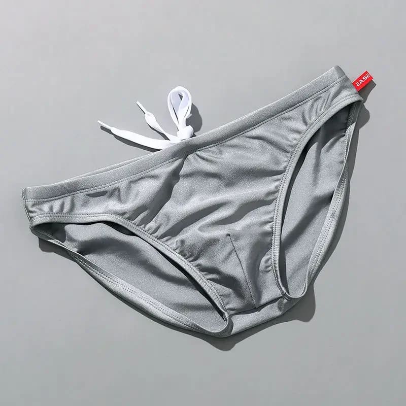 Sexy Mens Swim Briefs - Gray / L waist 86-92cm On sale