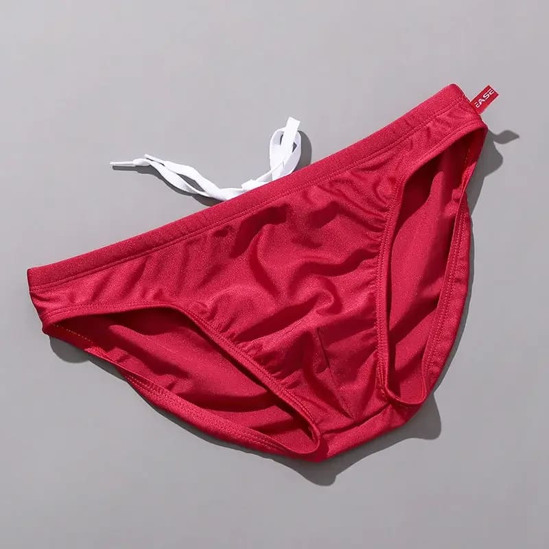 Sexy Mens Swim Briefs - Red / S waist 74-80cm On sale