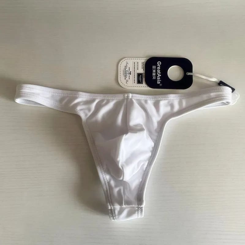Sexy Mens Thong Swimwear - 126 White / S waist 60-66cm On sale
