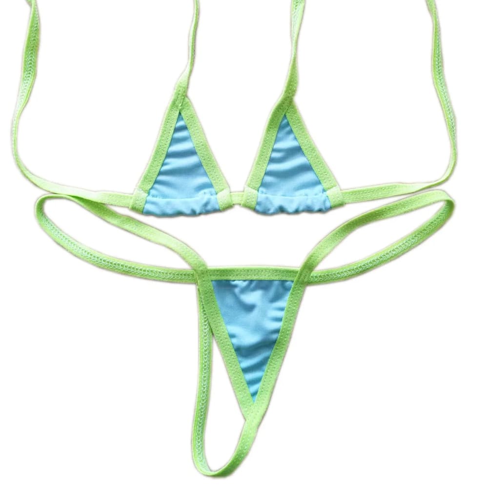 Sexy Micro Bikini Set – Halter Neck Two‑Piece Swimwear - light green / One Size On sale