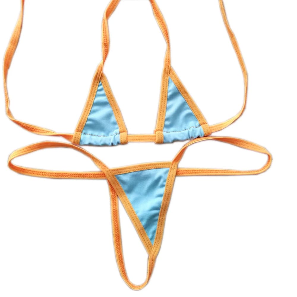 Sexy Micro Bikini Set – Halter Neck Two‑Piece Swimwear - Orange / One Size On sale