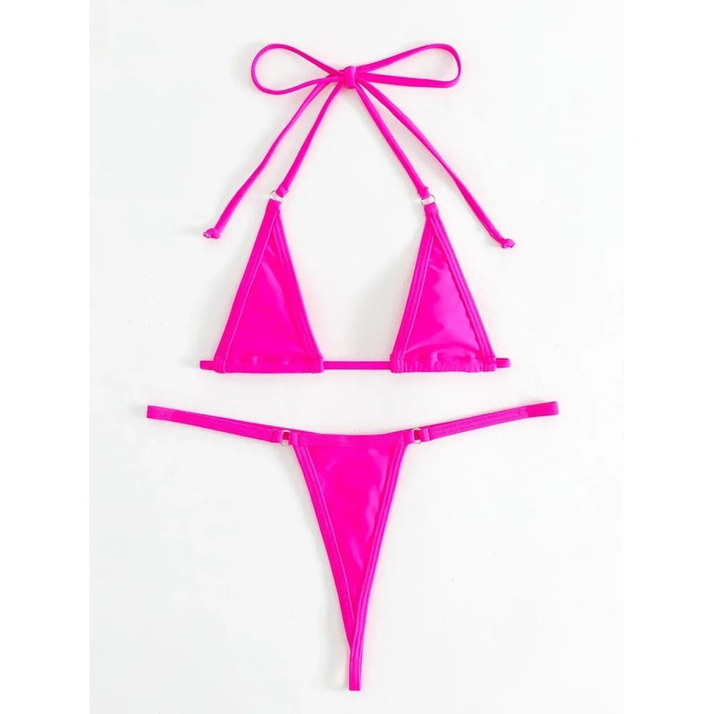 Sexy Micro Bikini Set | Women’s Thong Swimwear | Halter Beachwear - On sale