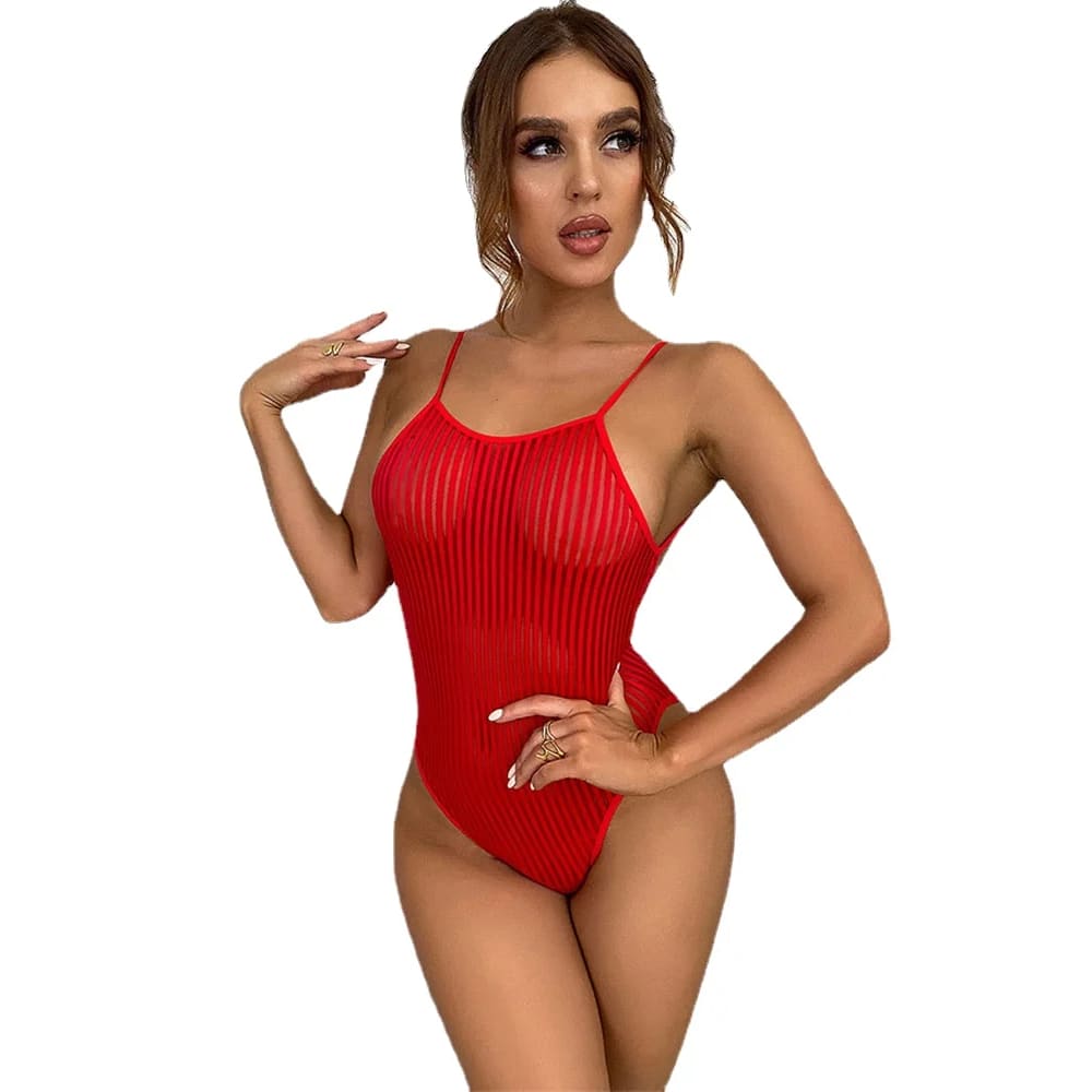 Sexy One Piece Swimsuit with Transparent Stripes - On sale