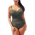 Sexy Slimming Mesh Patchwork One Piece Swimsuits Plus Size - gray / L On sale