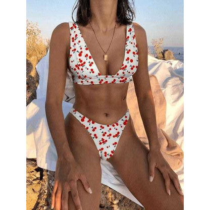 Sexy Solid Push Up Brazilian Bikini Swimsuit - white / L On sale