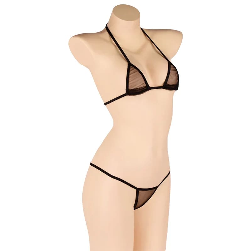 Sheer Mesh Micro Bikini Set – Transparent G-String - On sale