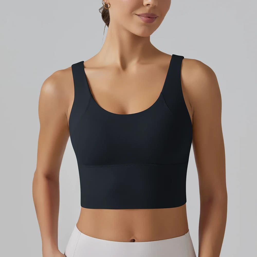 Shockproof Yoga Bra with Beautiful Back Design - Black / L On sale