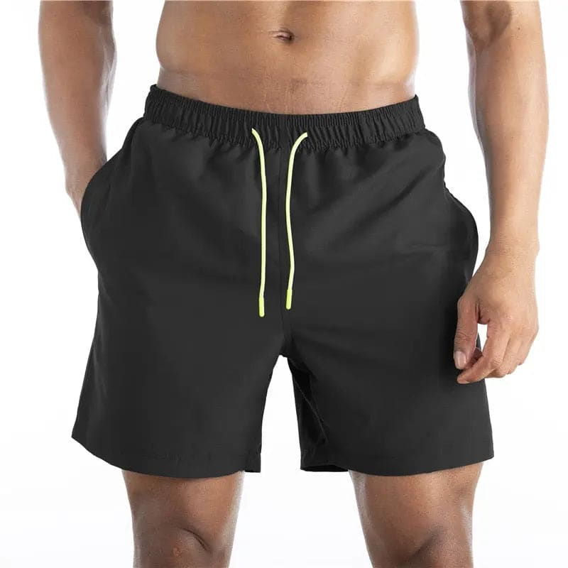 2022 Solid Mens Swimwear Swimming Shorts - black02 / M(Asian size) On sale