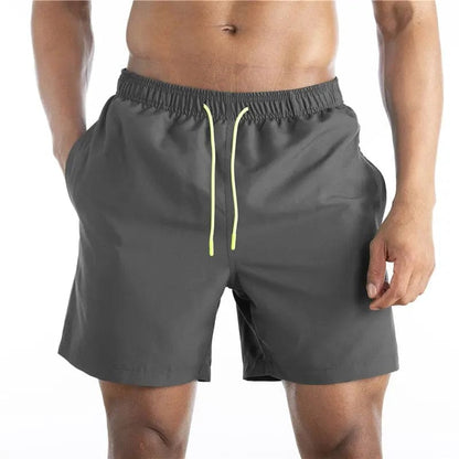 2022 Solid Mens Swimwear Swimming Shorts - gray02 / M(Asian size) On sale